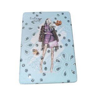 Blue Glittered Double Cosmetic Mirror